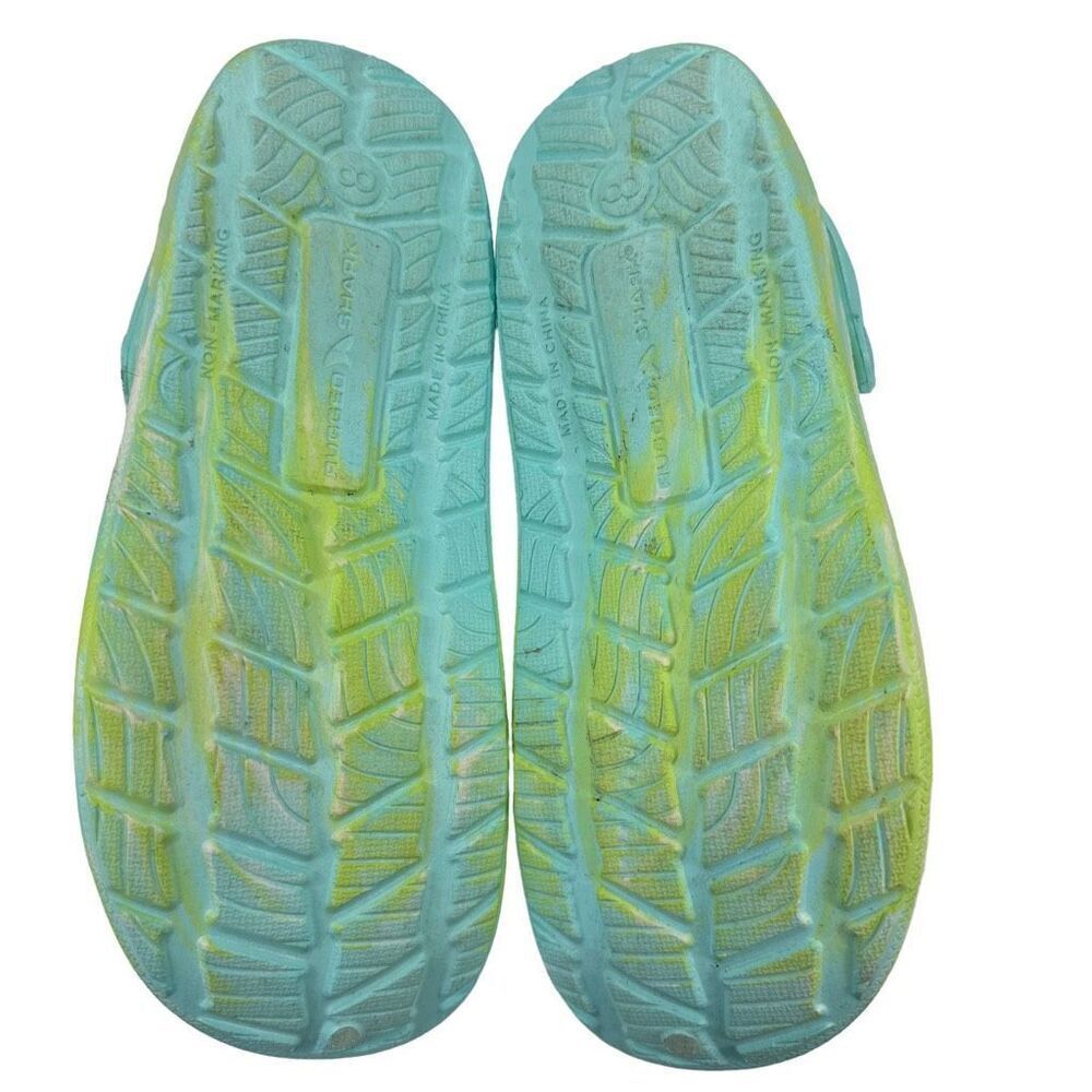 Rugged Shark Tie-die Green EVA Clogs Women’s Size 8 - Picture 7 of 9